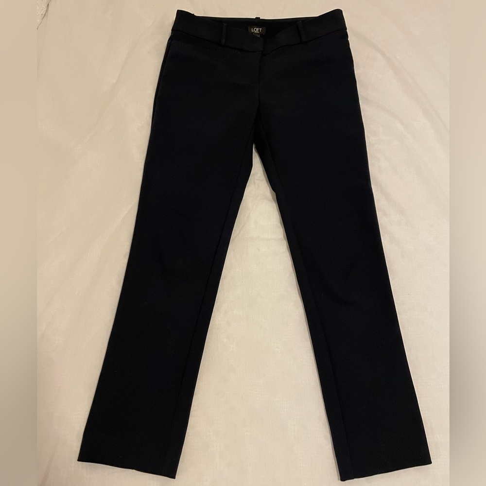 Loft Skinny Leg Work Pants in Navy | Size 2P